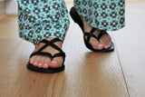Ladies Leather Sandals Black