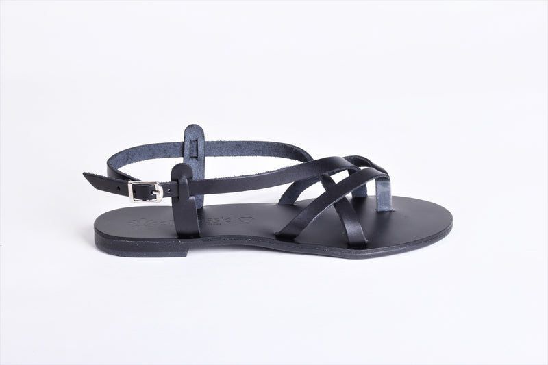 Ladies Leather Sandals Black 