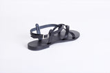 Ladies Leather Sandals Black 