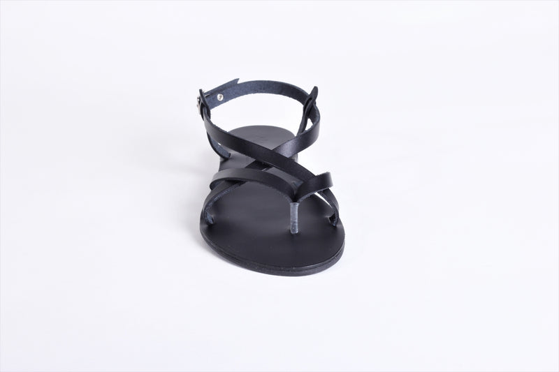 Ladies Leather Sandals Black 