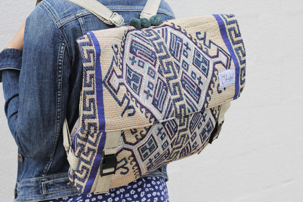 Blue Folklore Tapestry Ladies Backpack