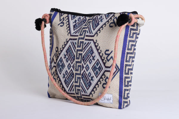 Blue Folklore Tapestry Ladies Tote Handbag