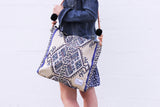 Blue Folklore Tapestry Ladies Tote Handbag