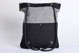 Grey & Black 100% Cotton Canvas Backpack