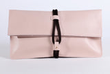 Kleio Nude Leather Clutch Handbag