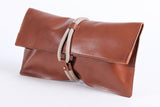 Kleio Tabac Leather Clutch Handbag