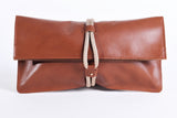 Kleio Tabac Leather Clutch Handbag