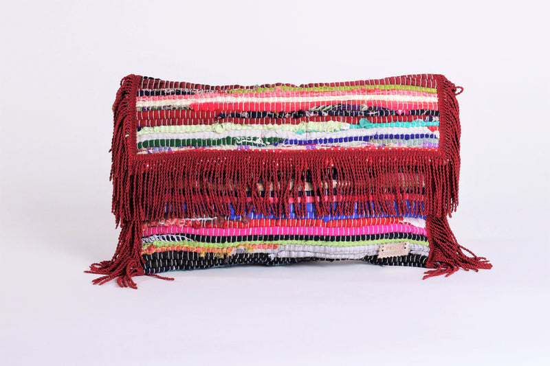 Red Fringe Kourelou Clutch