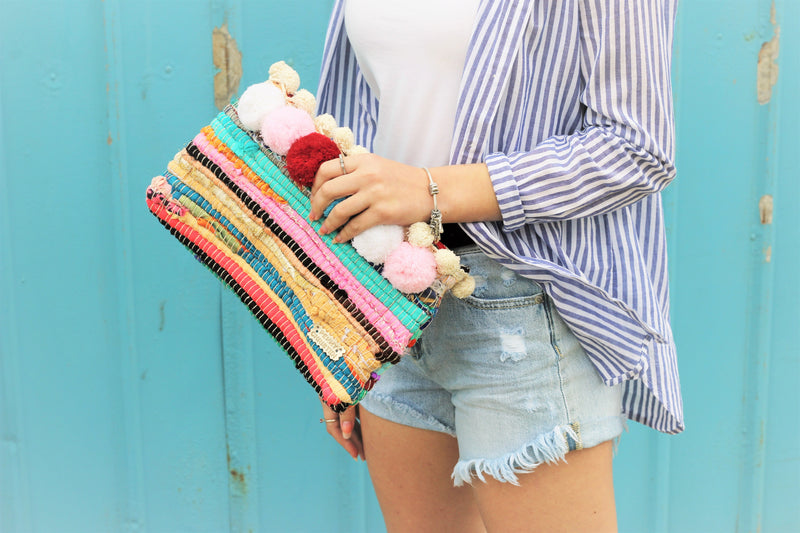 Pom Pom Kourelou Clutch Handbag