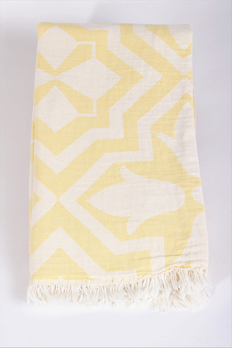 Milos Yellow Peshtemal Beach Towel