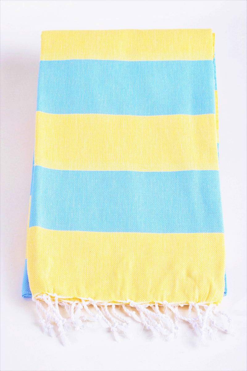 Naxos Blue & Yellow Peshtemal Beach Towel