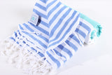 Rhodes Green & Blue Peshtemal Beach Towel