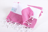 Santorini Fuchsia Peshtemal Beach Towel