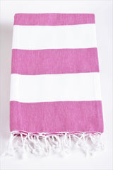 Santorini Fuchsia Peshtemal Beach Towel