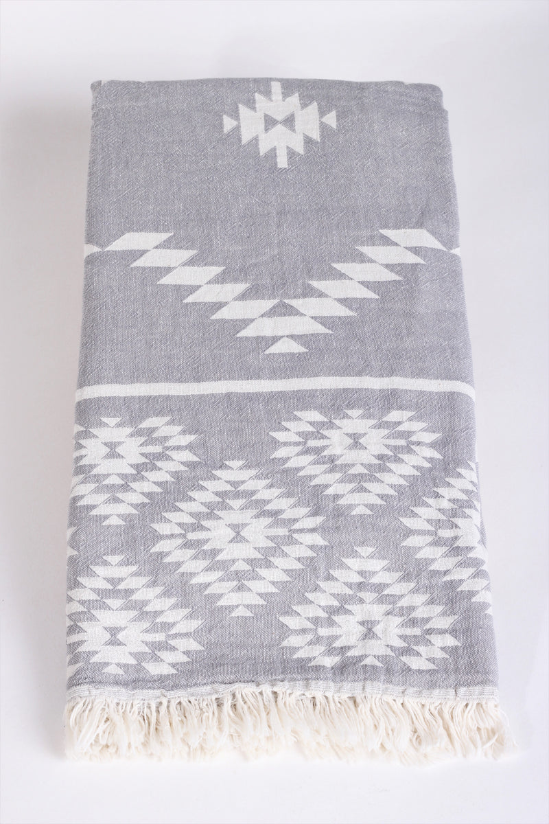 Thassos Grey Peshtemal Beach Towel